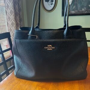 Coach Black Leather Tote